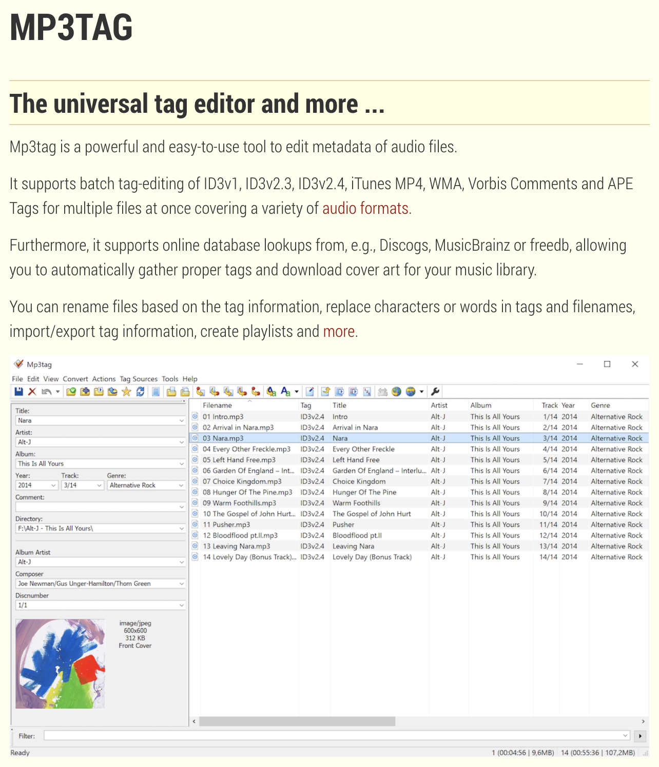 Mp3tag - The universal tag editor and more ...