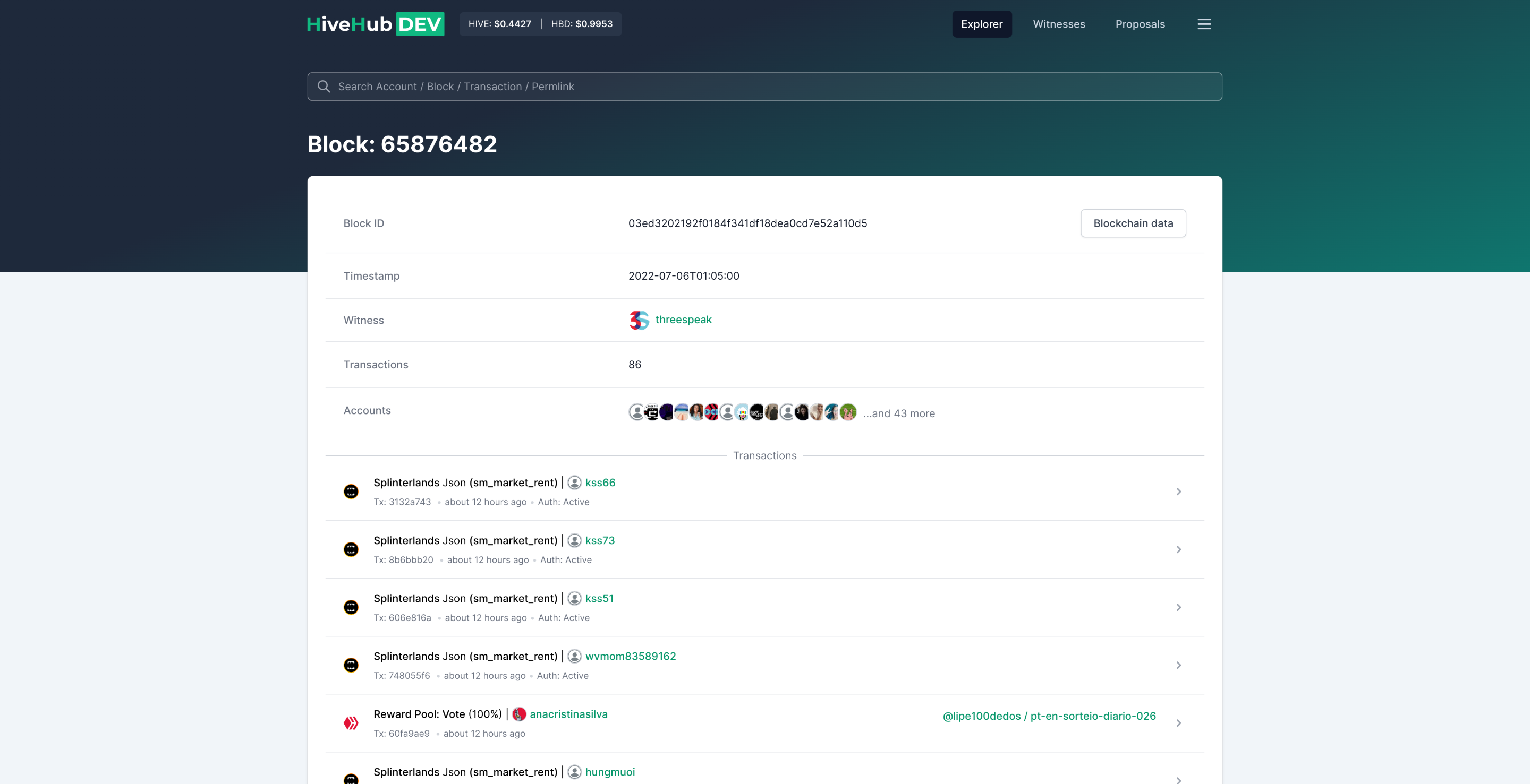 Updated block view