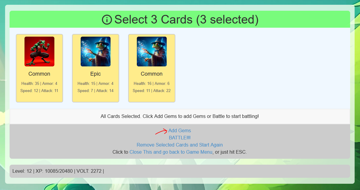 Click Add Gems