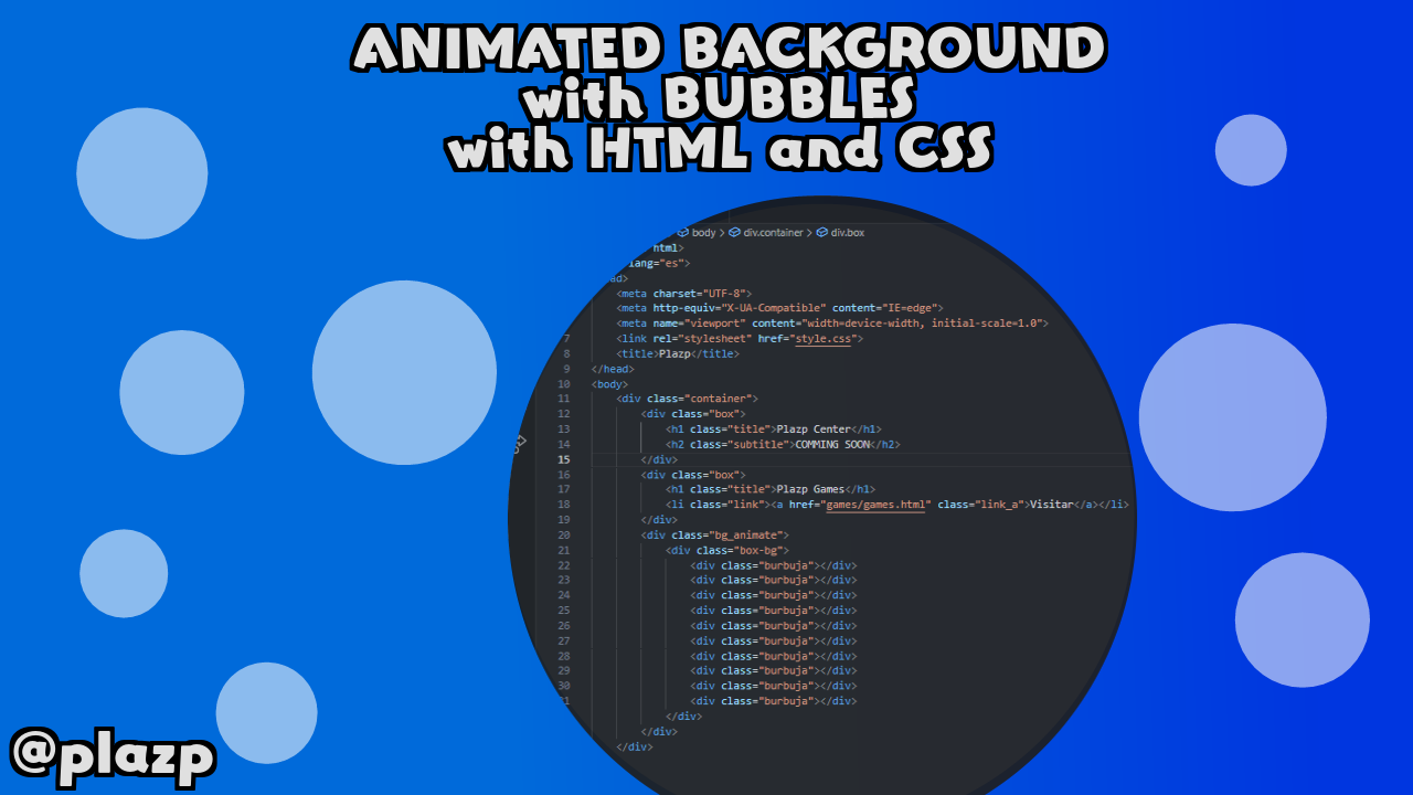 ANIMATED BACKGROUND with BUBBLES with HTML and CSS