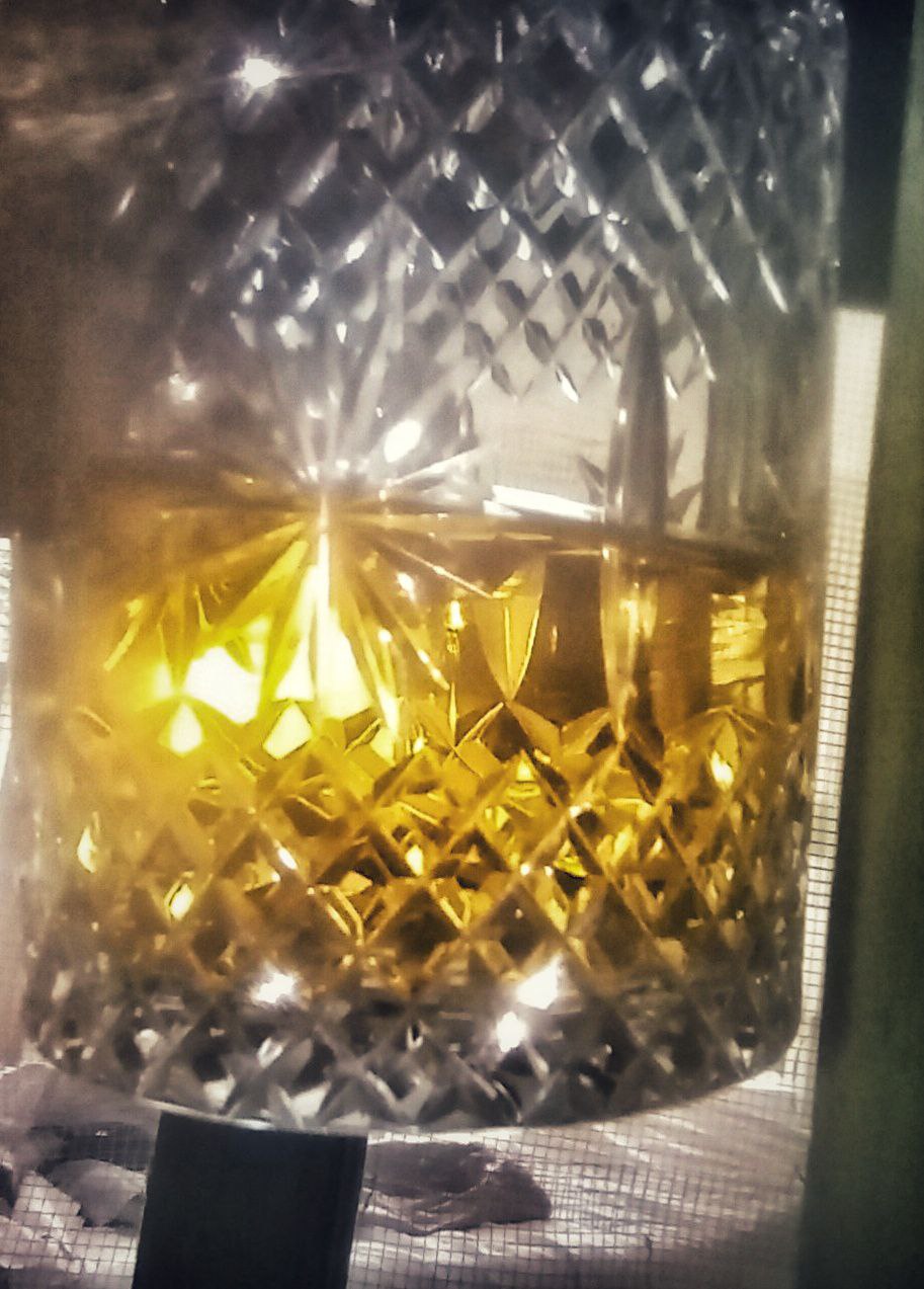 Here she is bottled in her final home, filtered and ready to use