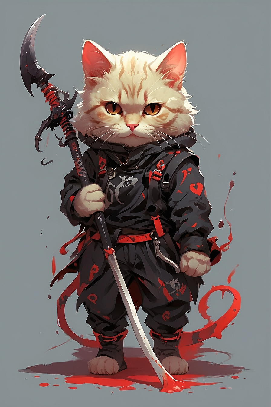 Default_cute_cat_holding_a_DonM5cy7h3XL_scythe_single_blade_an_0.png