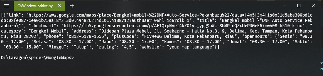 google maps scrapper python hive.png