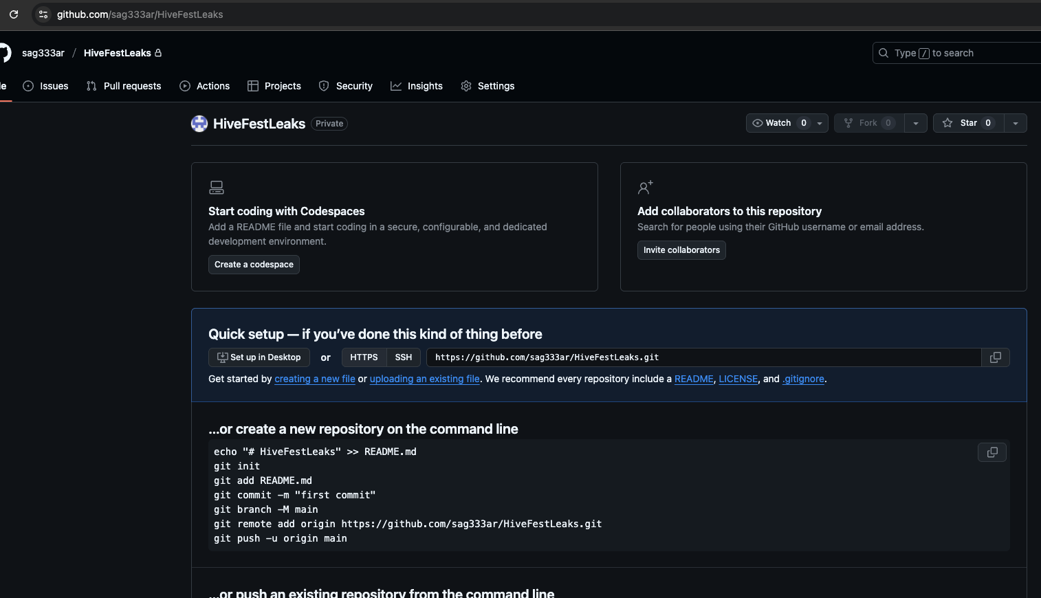 started off by creating the repository