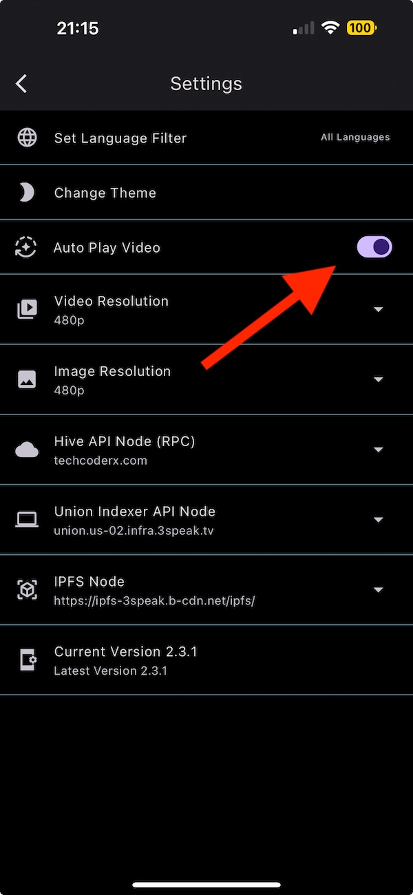 Turn off auto-play