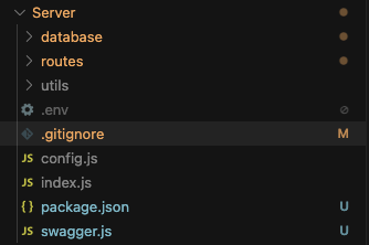 .env file, config file, index file