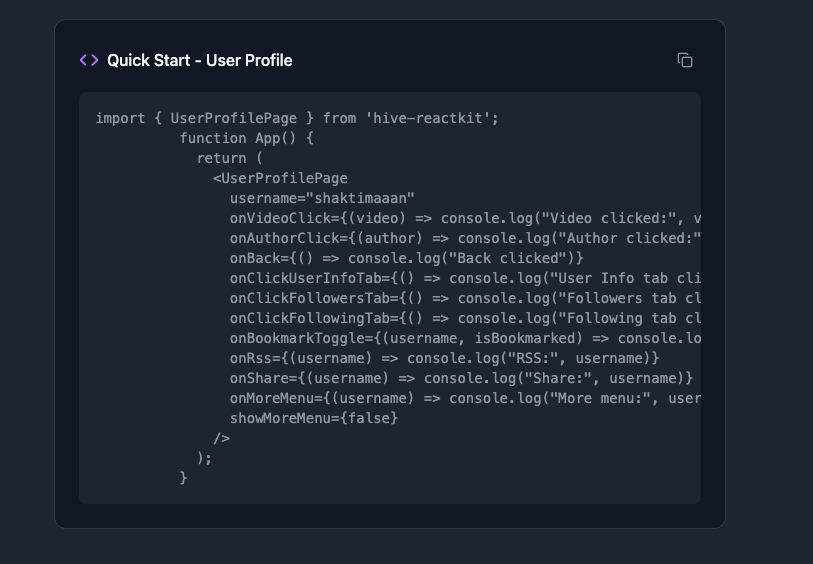 user profile component