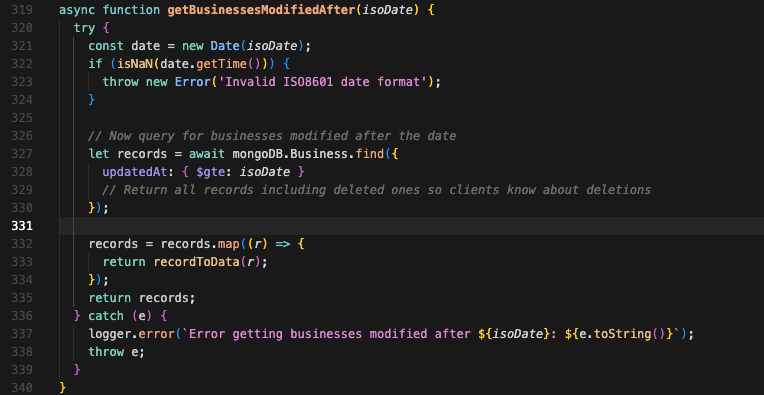Added mongodb query in repository - screenshot