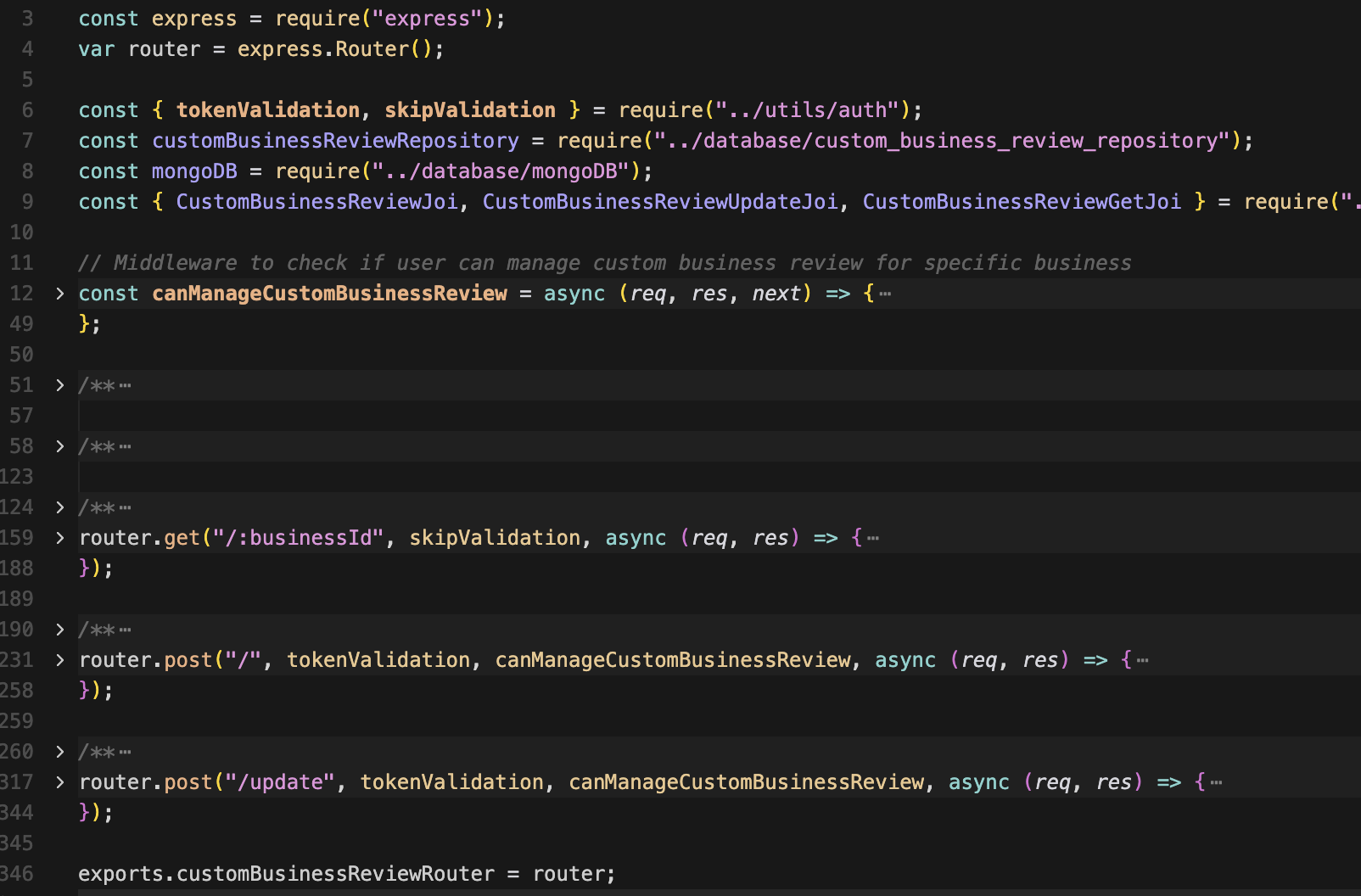 Custom business Review - Route