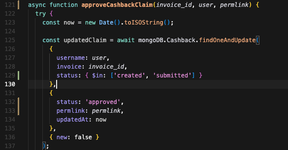 Bug fix in backend code