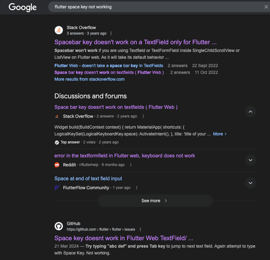 Google search screenshot