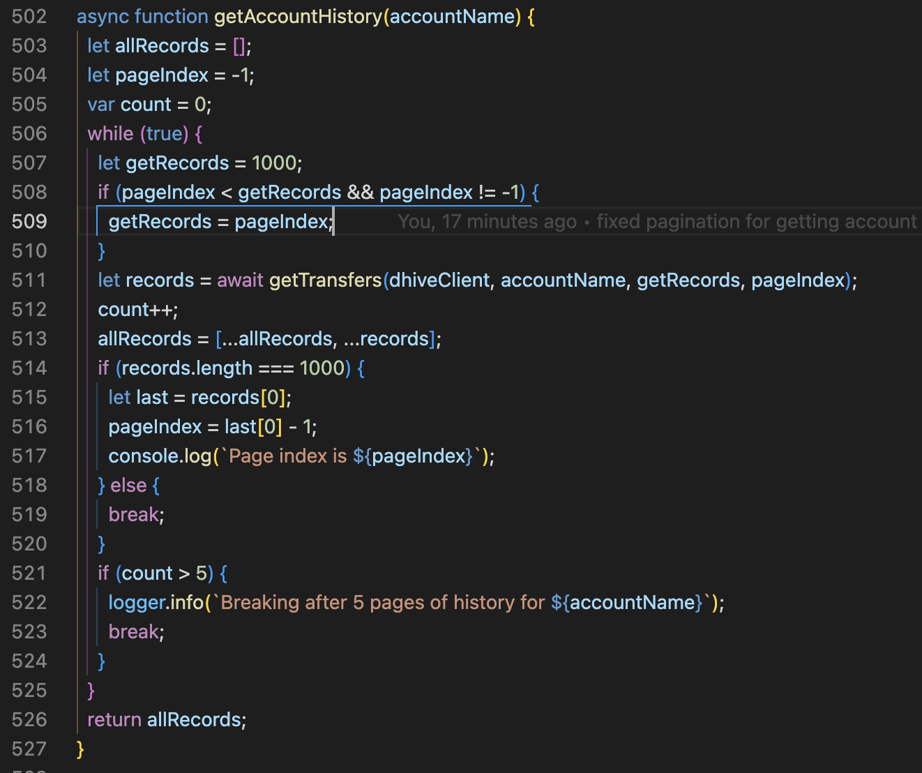 Pagination implementation