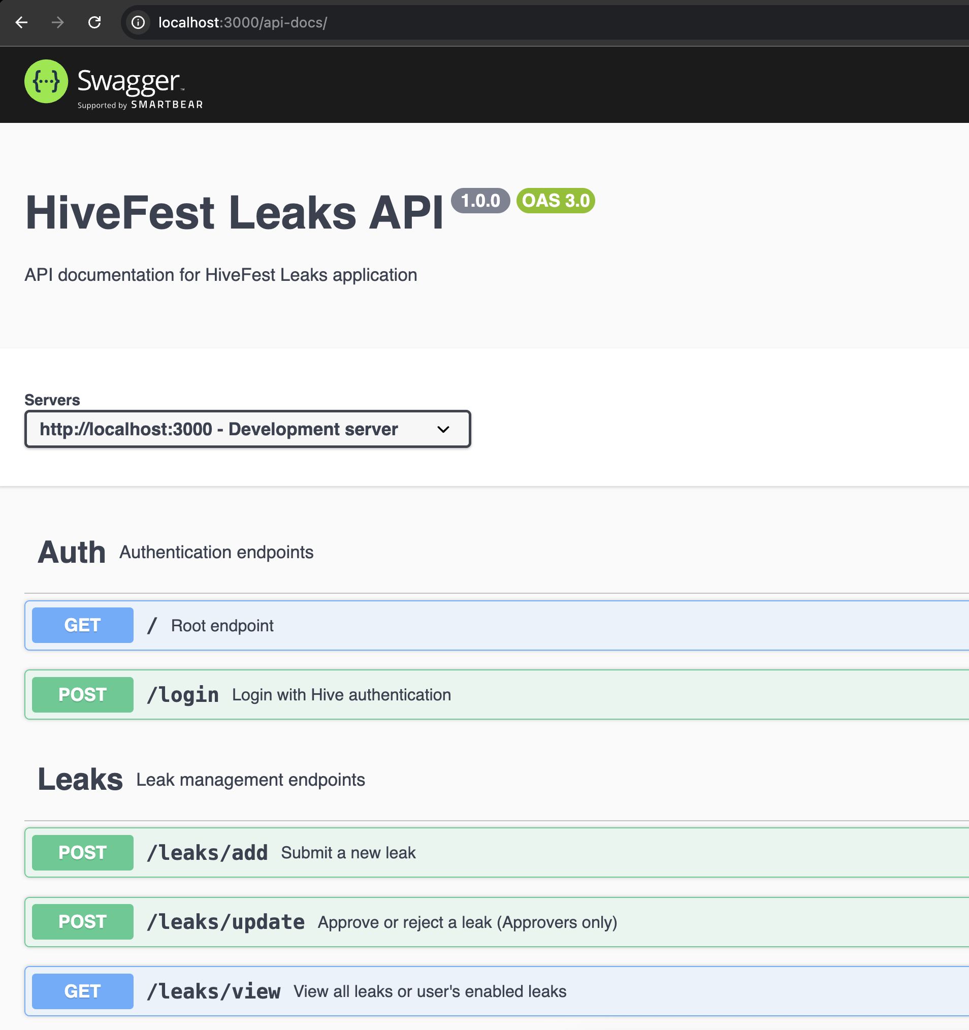 HiveFest Leaks API / Backend