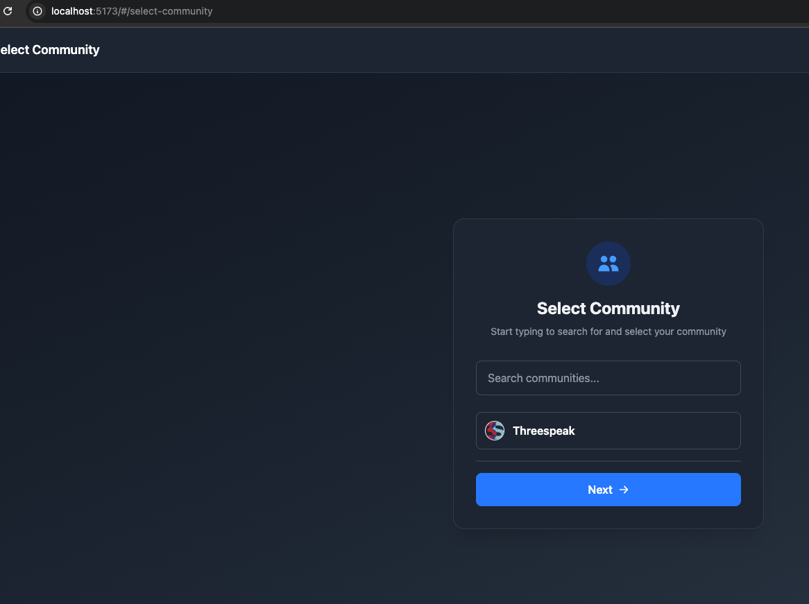 Default community is getting selected