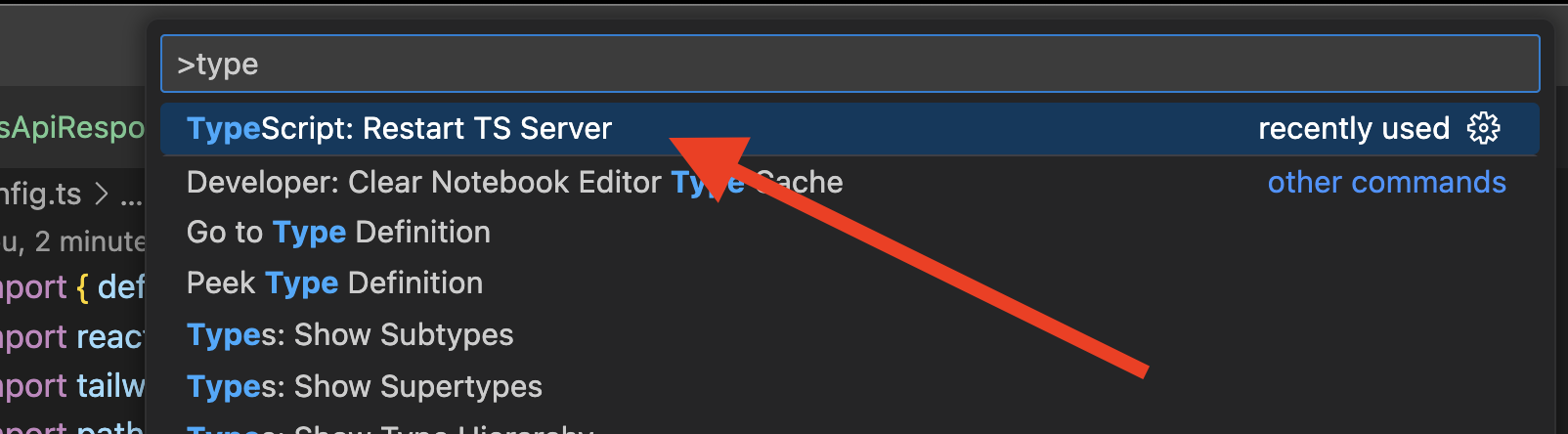 Restart Typescript server