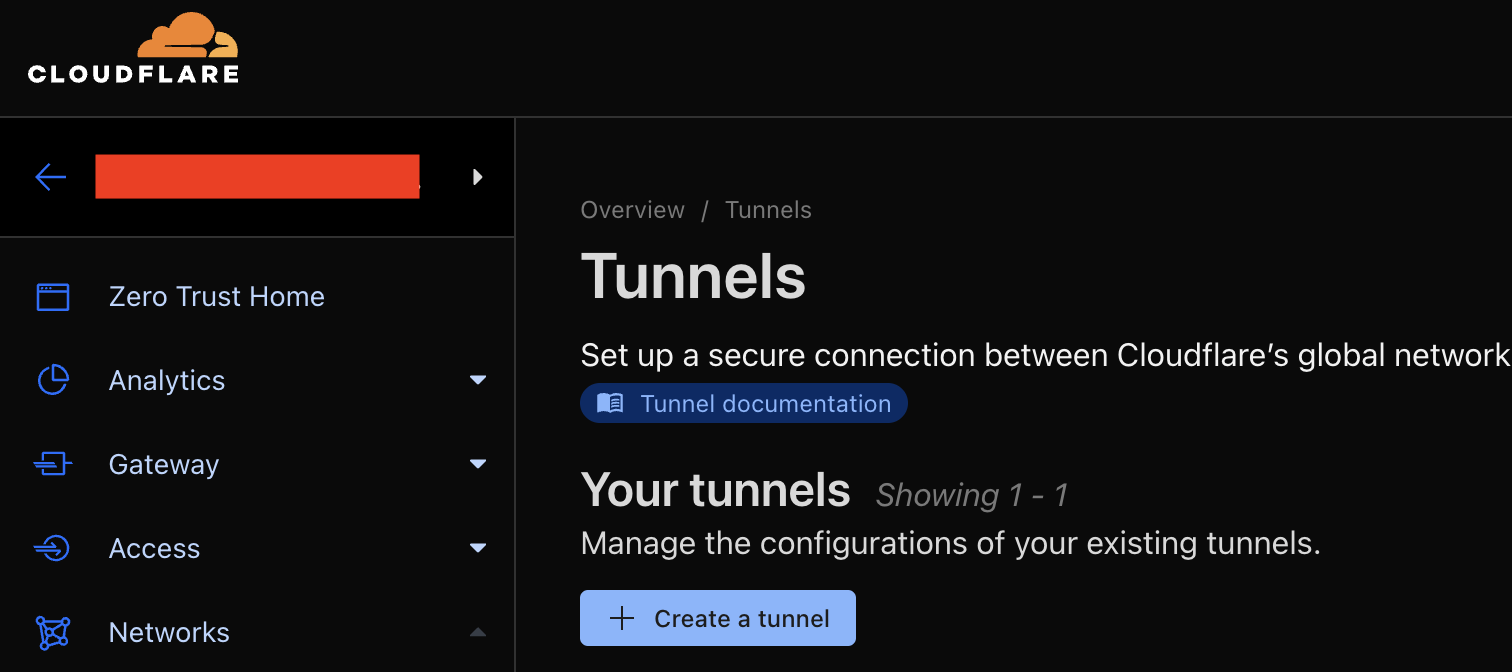Create a new tunnel