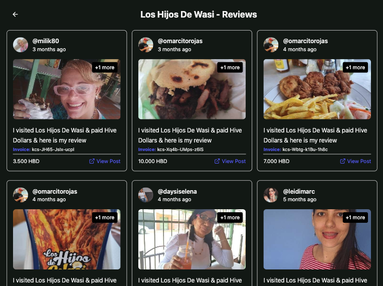 Business Reviews Page