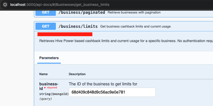 API For Getting Cashback power of a business