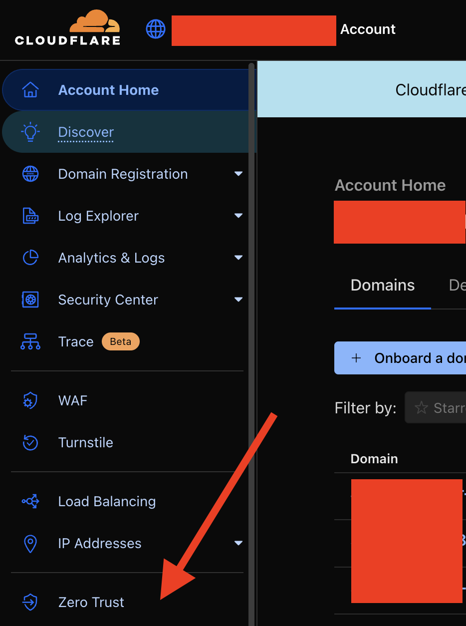 Open Cloudflare Dashboard & click on Zero Trust