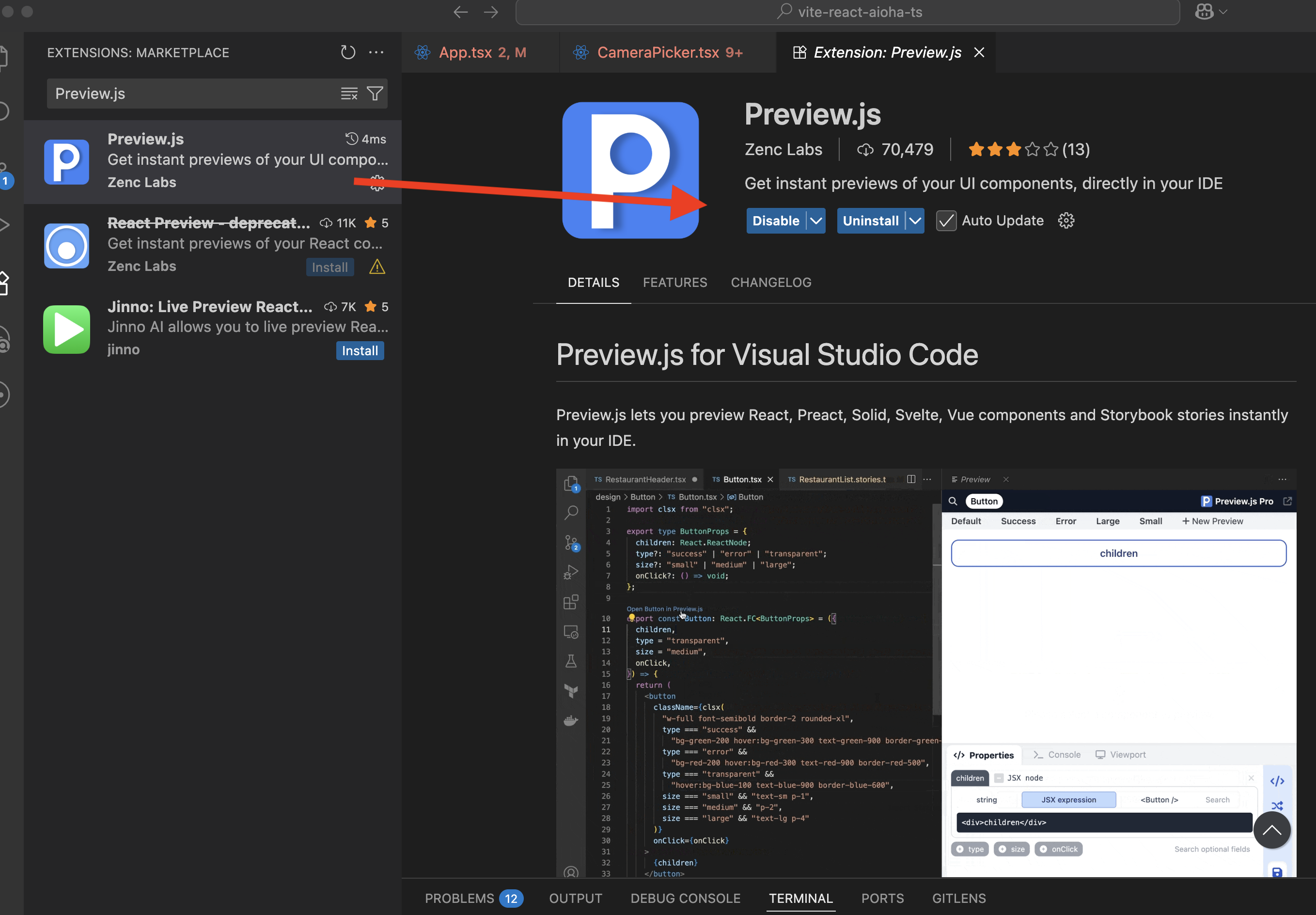 VS Code Extension - Preview.js