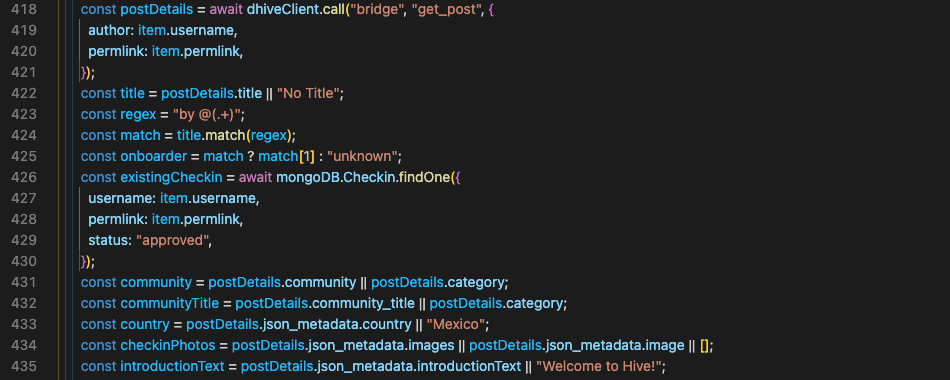 add missing data points using script