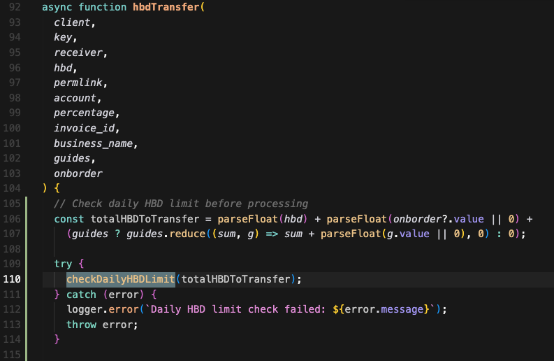 hbdTransfer error