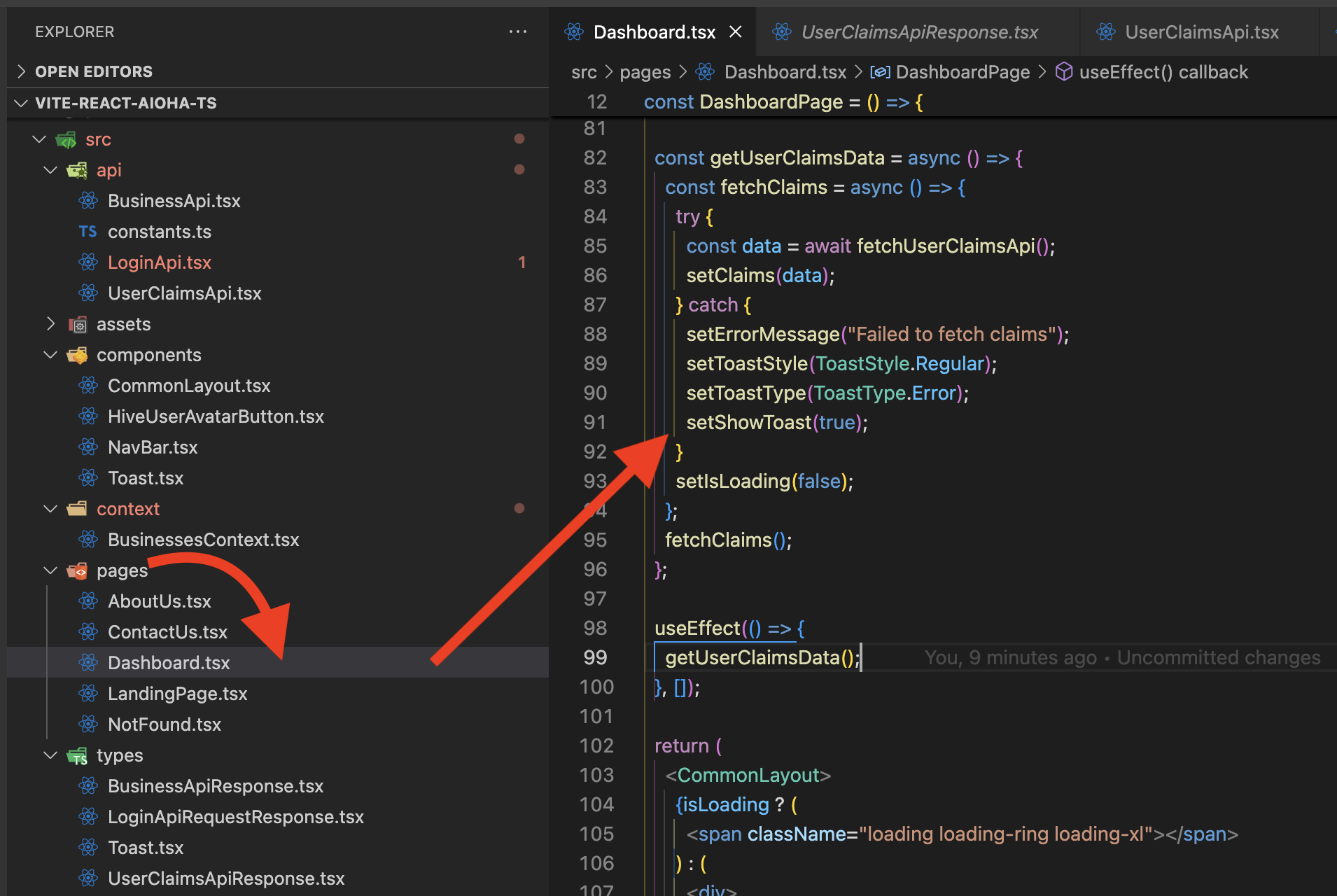 screenshot for visual learners - dashboard with folder structure and file