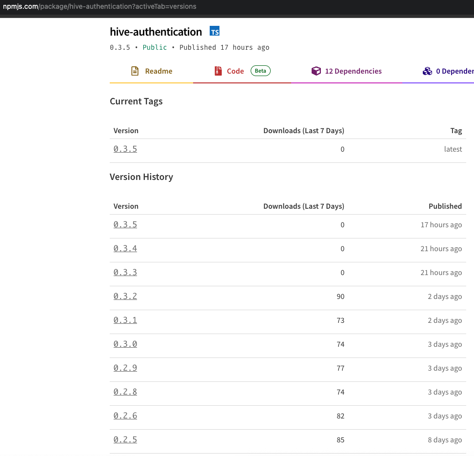 hive-authentication package screenshot