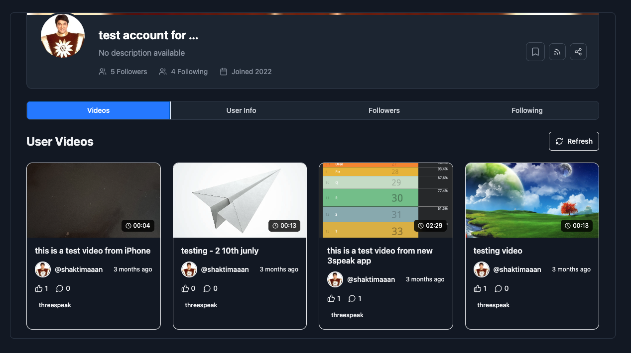 user profile component