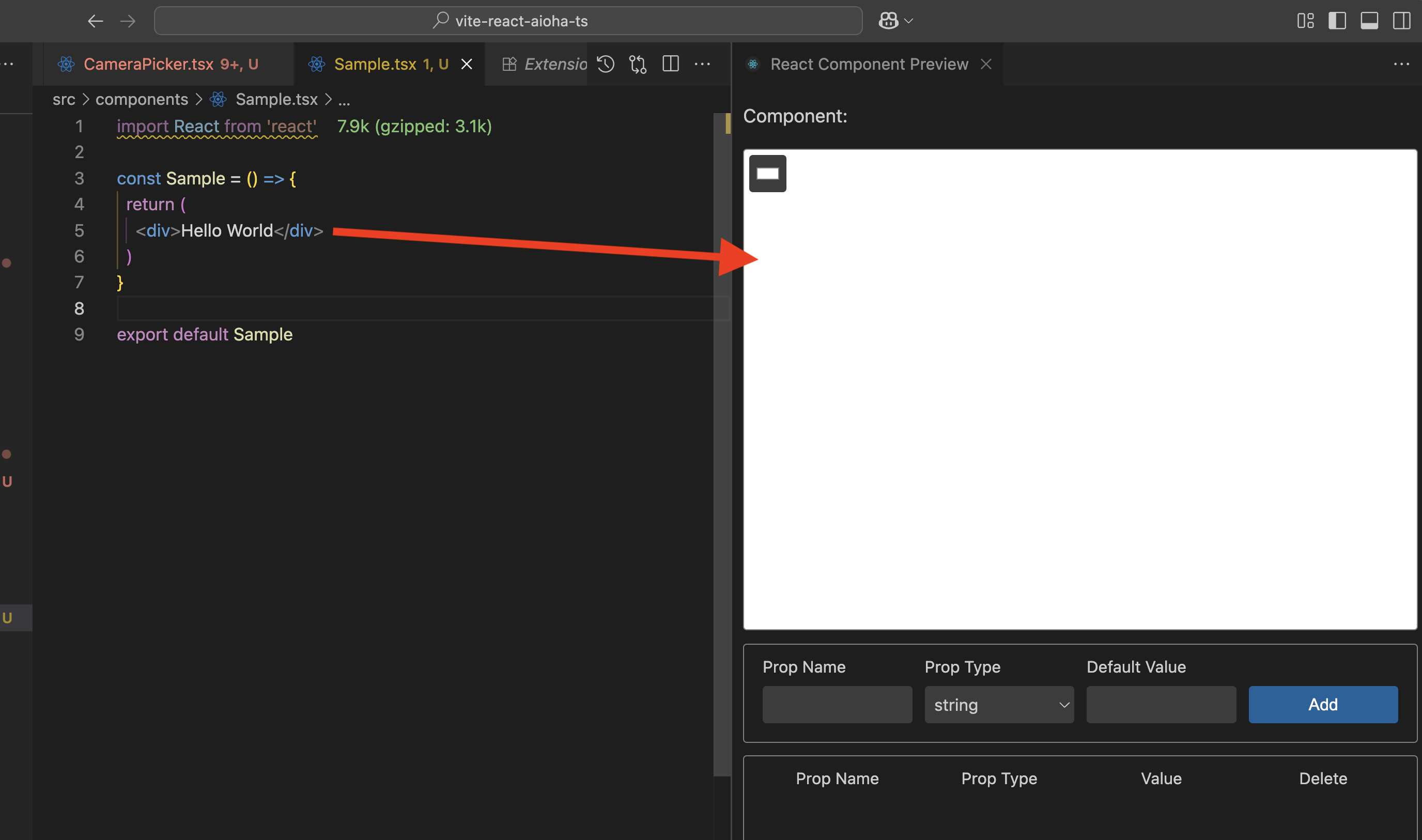 VS Code Extension - React Component Preview