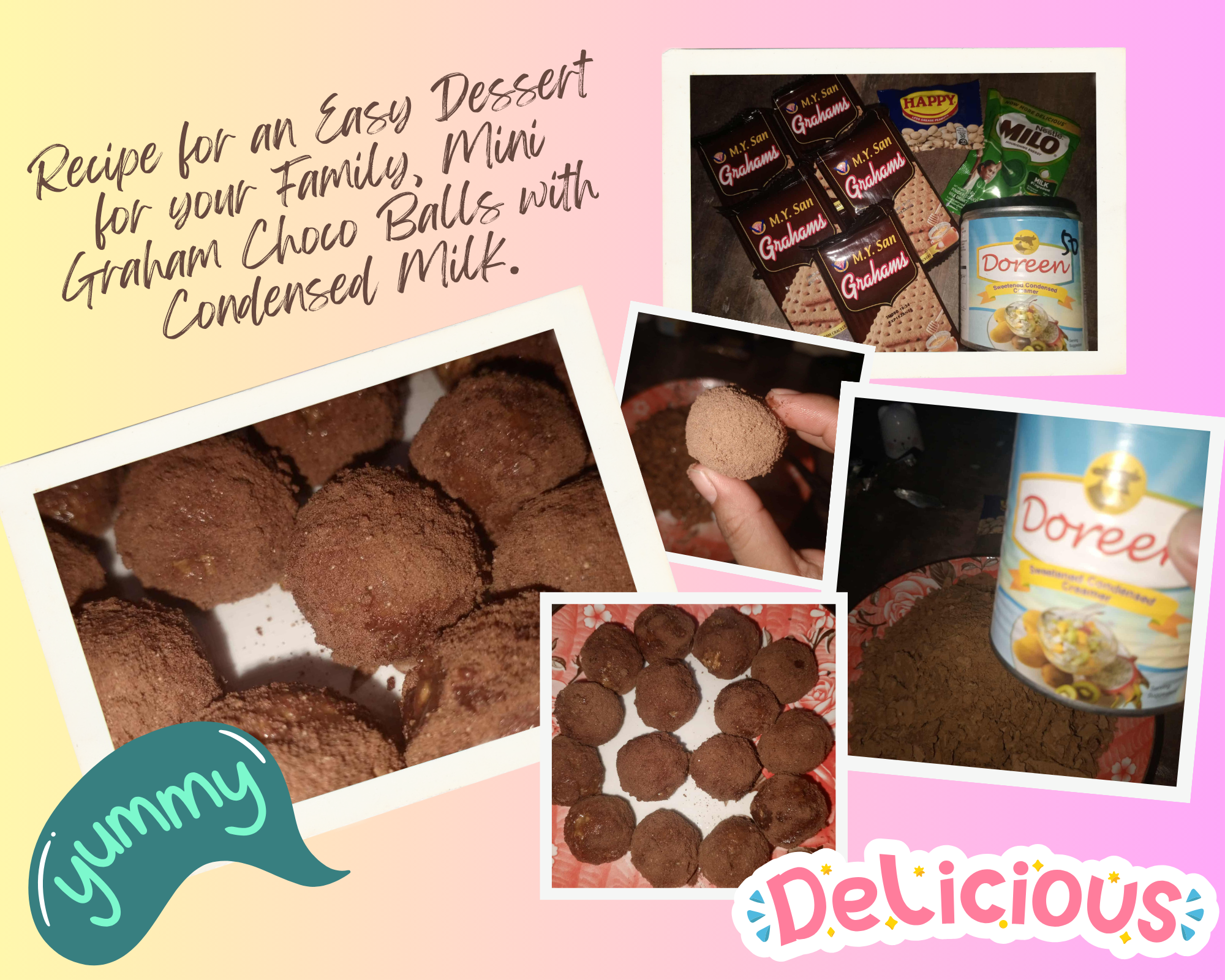 Recipe for an Easy Dessert for your Family, Mini Graham Choco Balls with Condensed Milk..png