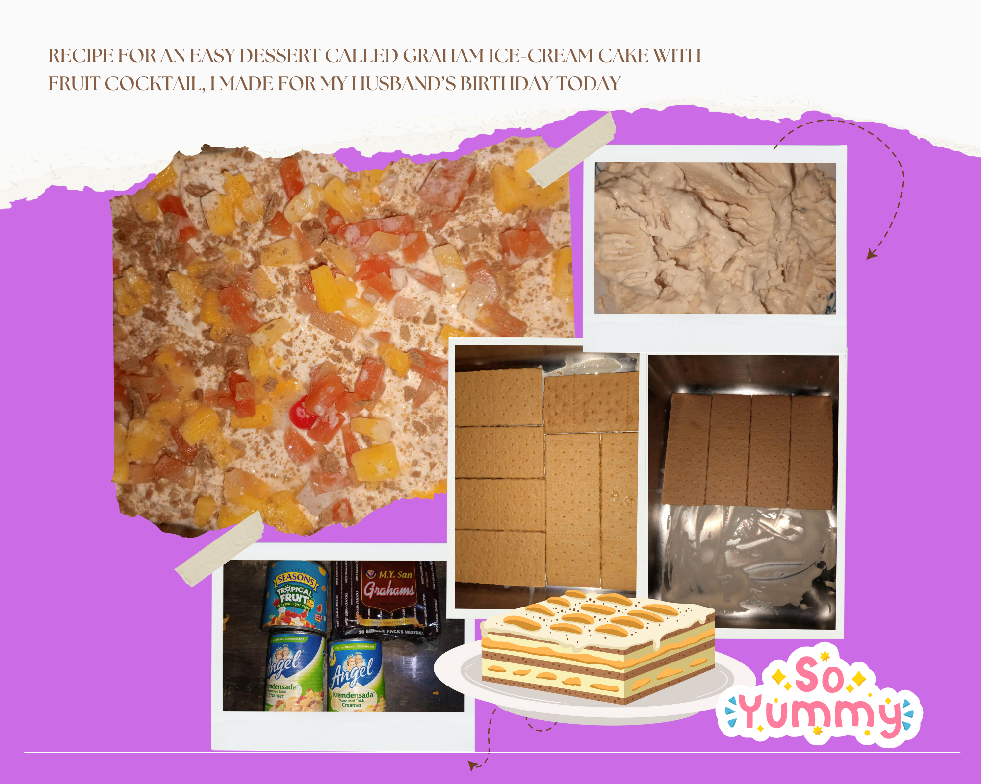 Recipe for an Easy Dessert called Graham Ice-Cream Cake with Fruit Cocktail, I made for my Husband’s Birthday Today (1).png