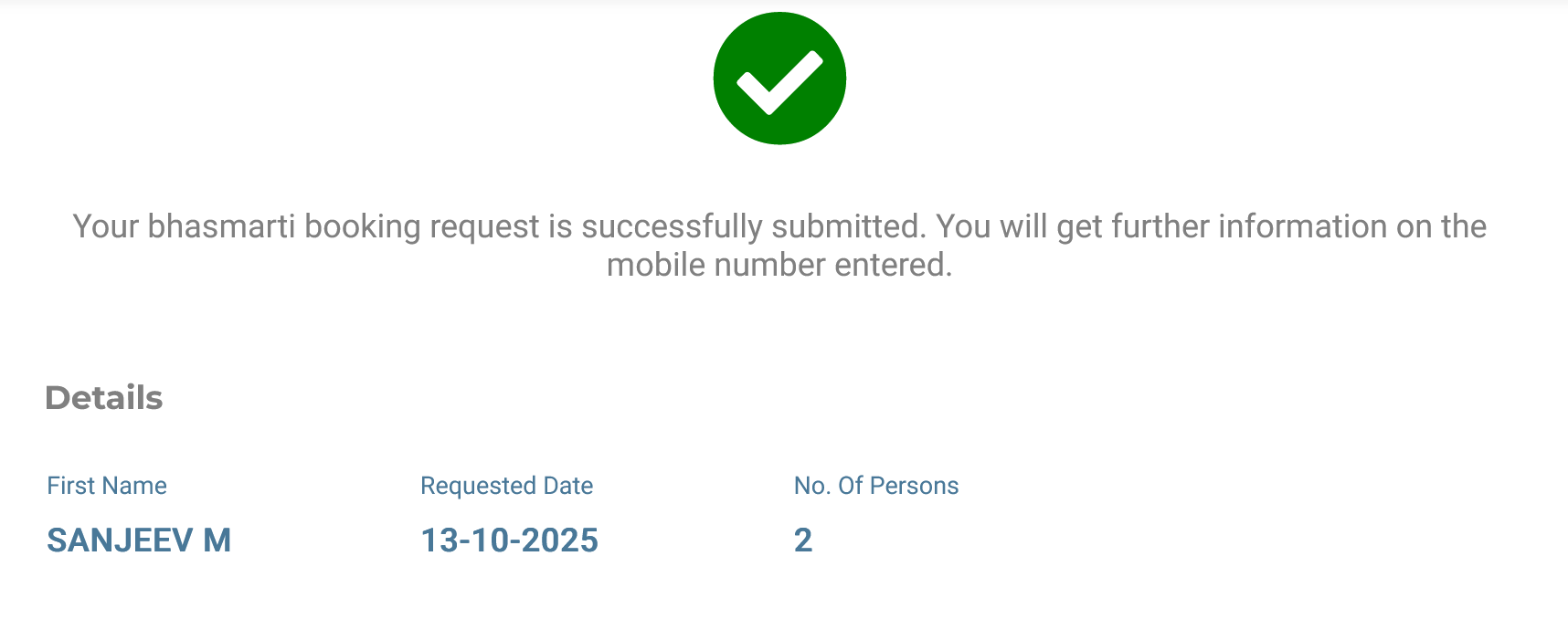 Shree Mahakaleshwar Bhasm Aarti Advance Booking Request Success.png