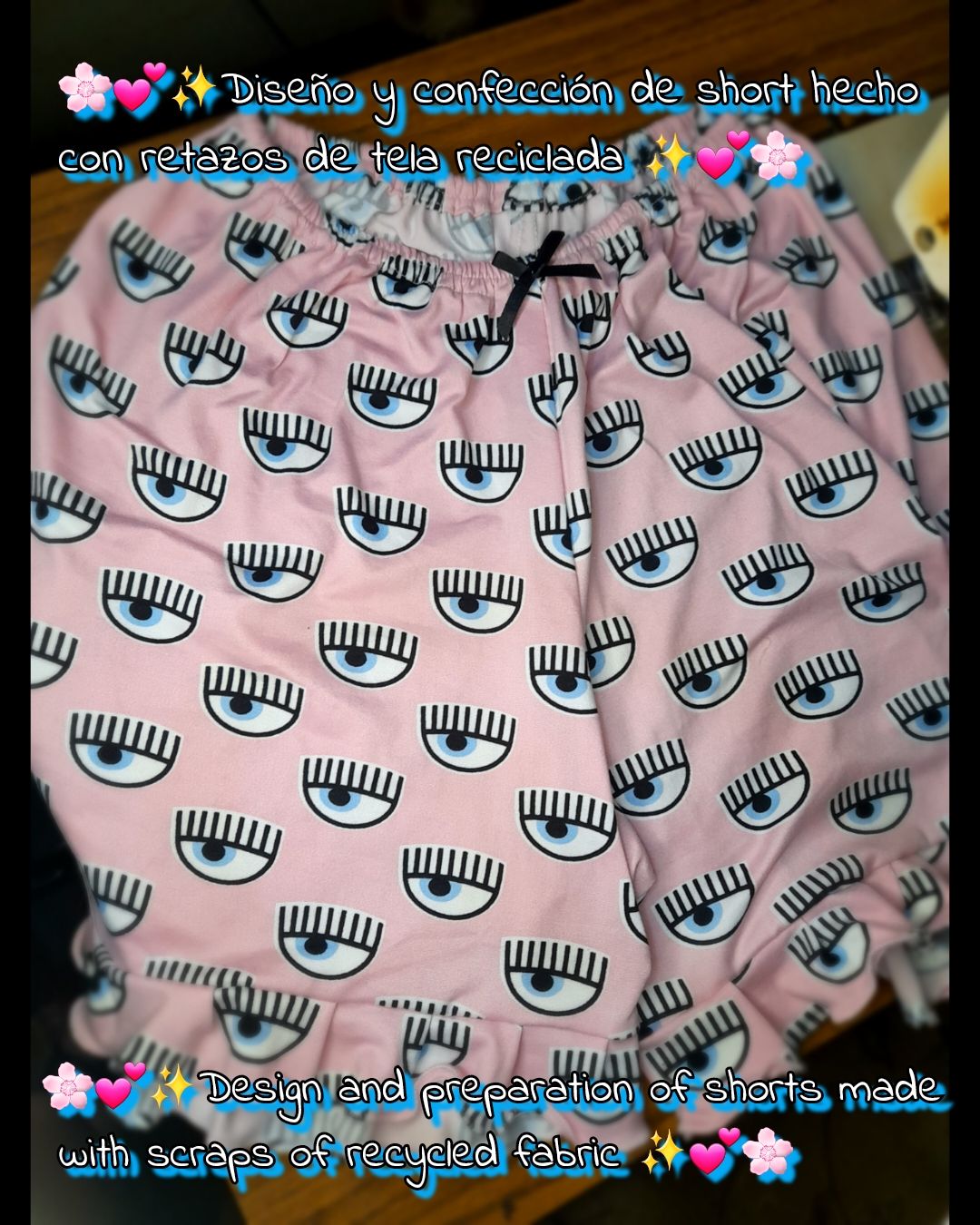 🌸💕✨️Diseño y confección de short hecho con retazos de tela reciclada ✨️💕🌸//🌸💕✨️Design and preparation of shorts made with scraps of recycled fabric ✨️💕🌸