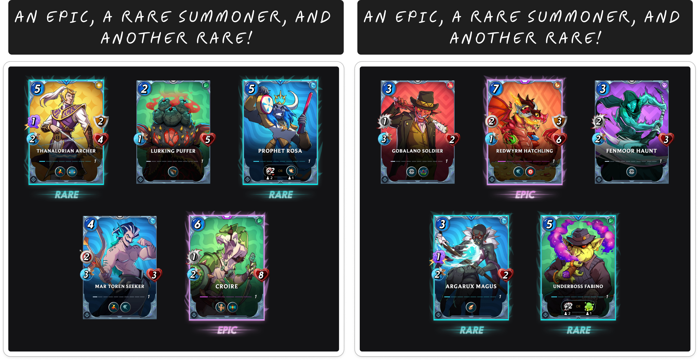 An epic, a rare summoner, and another rare -- twice!