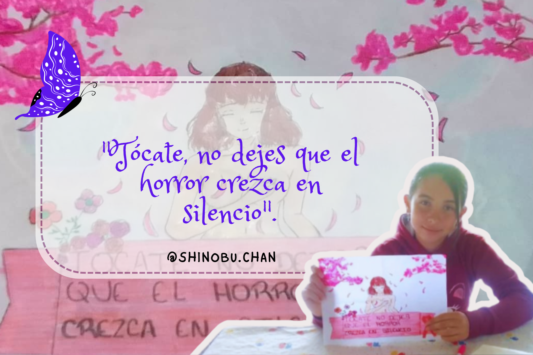 Purple Cute Illustrative Anime Girl Book Name Label.png