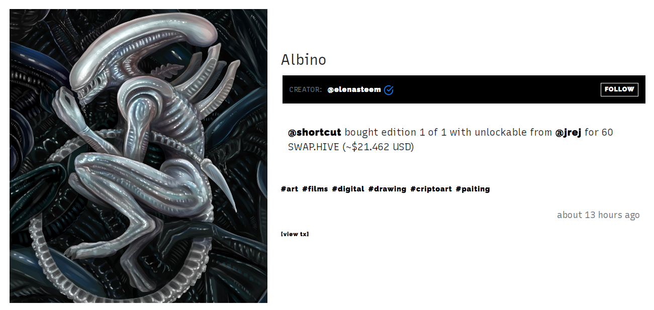 Incredible Alien by @elenasteem