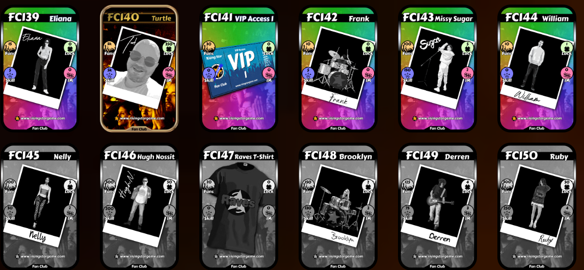 Fan Club cards