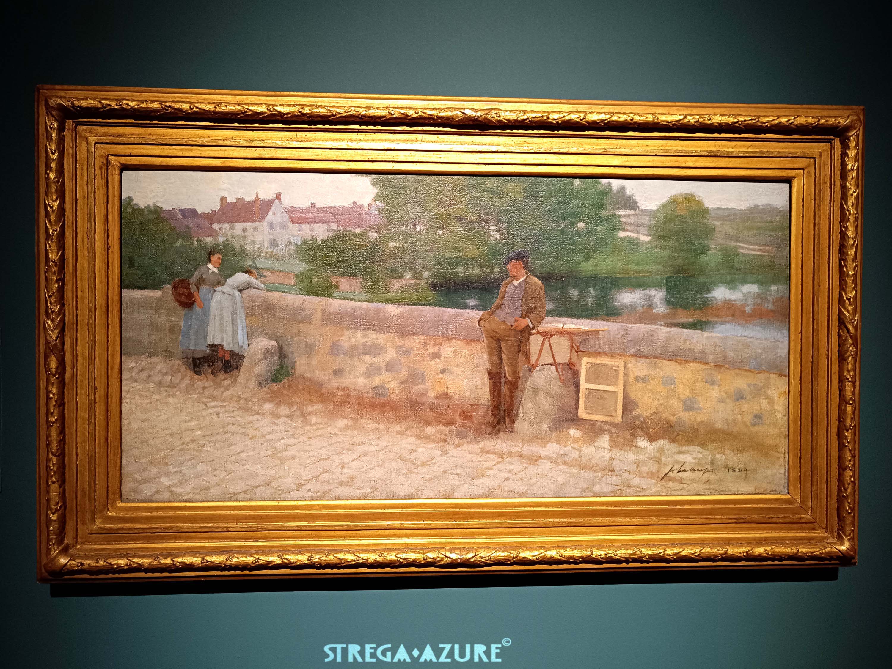 5. On the Bridge at Grez, 1884, oil on canvas, National Gallery of Ireland.jpg