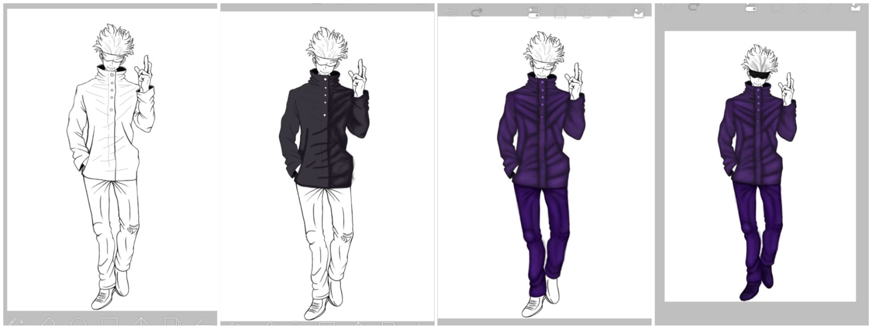 surrealworld fanart jjk satoru Gojo second drawing step 2.jpg