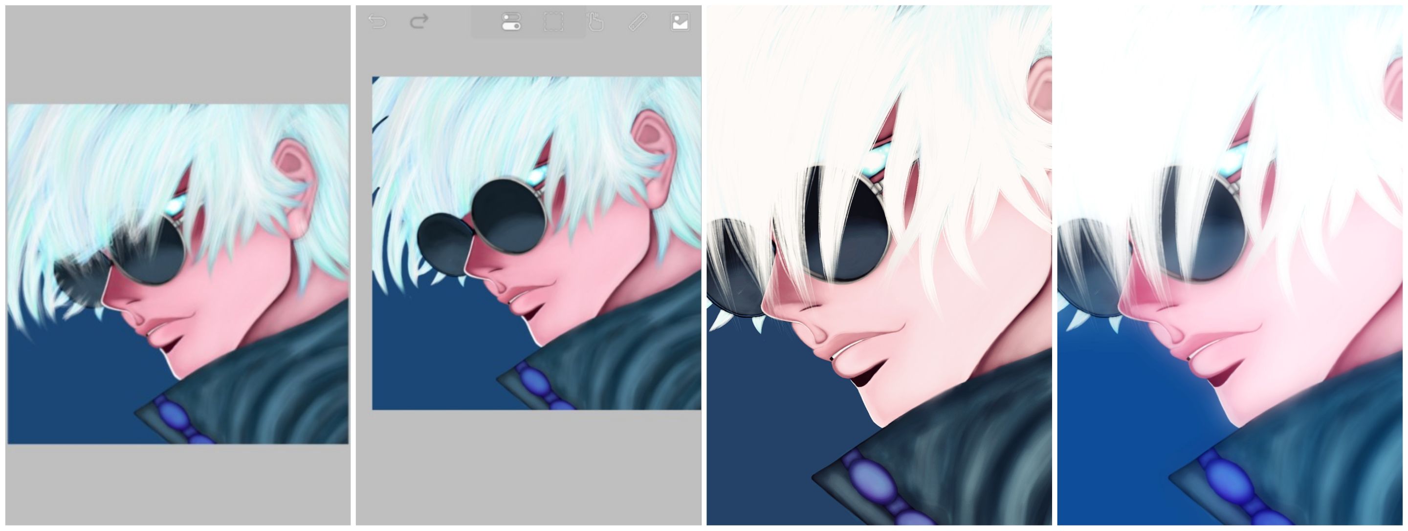 surrealworld fanart jjk satoru Gojo first drawing step 4.jpg