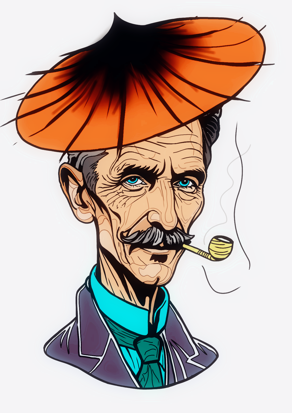 fanart old nikola tesla comic portrait finish a.png