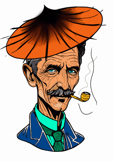 fanart old nikola tesla comic portrait gif c.gif