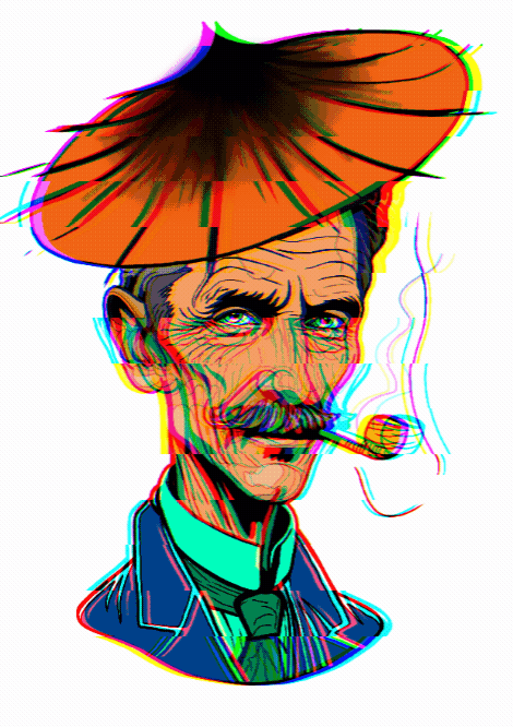 fanart old nikola tesla comic portrait gif e.gif