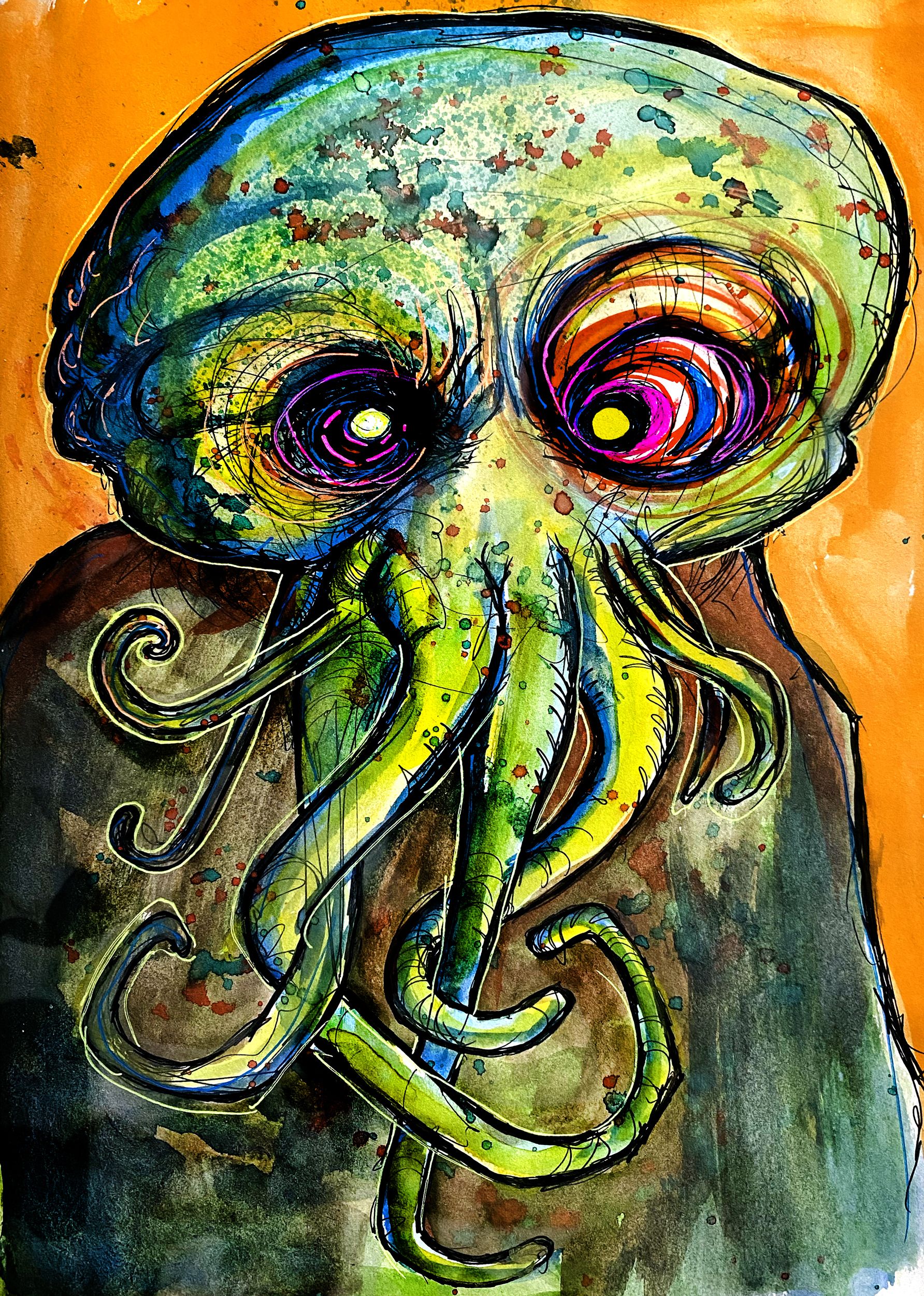 the fully painted Cthulhu