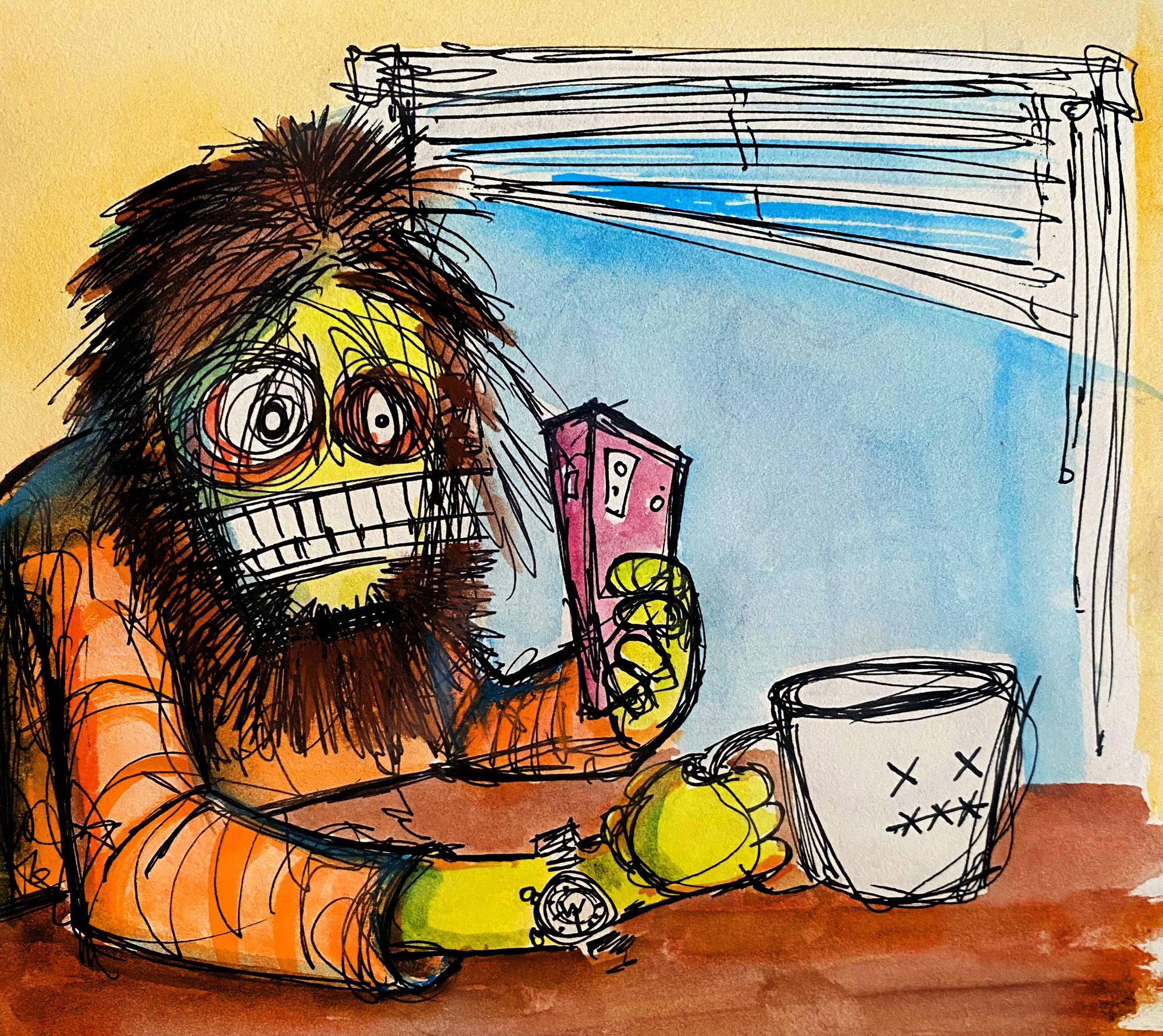 Mixed Media painting called Waiting for the...