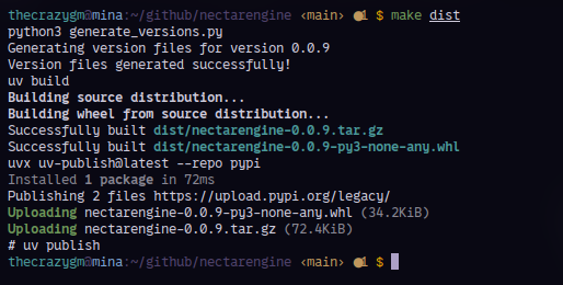 Finally figured out how to use UV publish :)