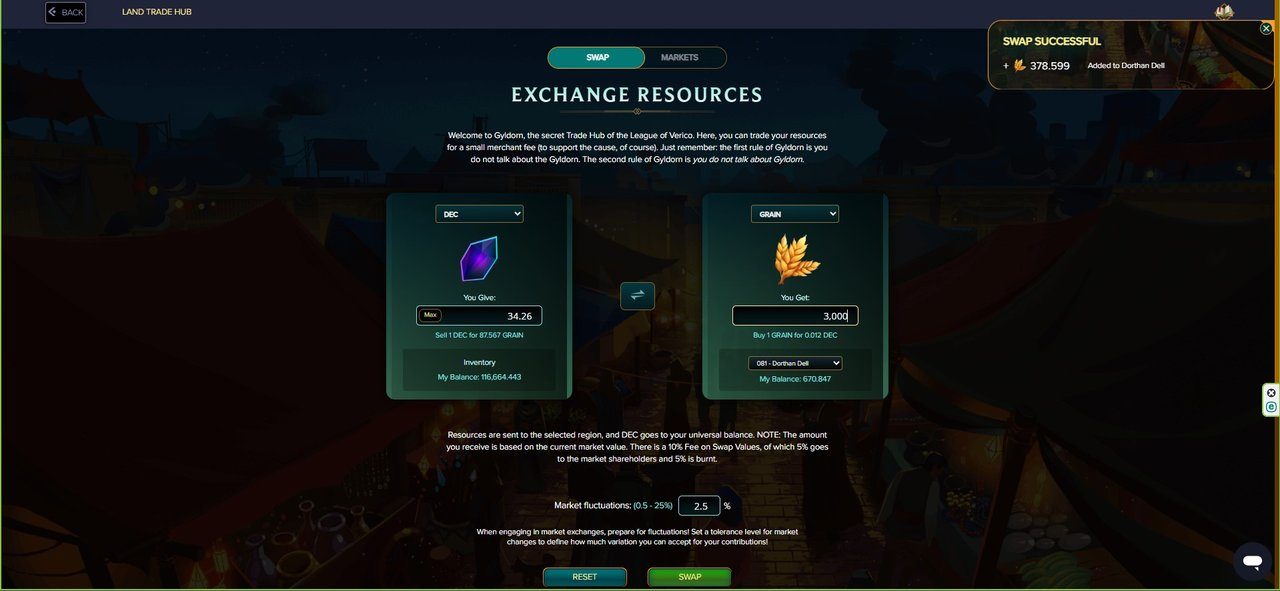 Second Option: Buy Grain with DEC