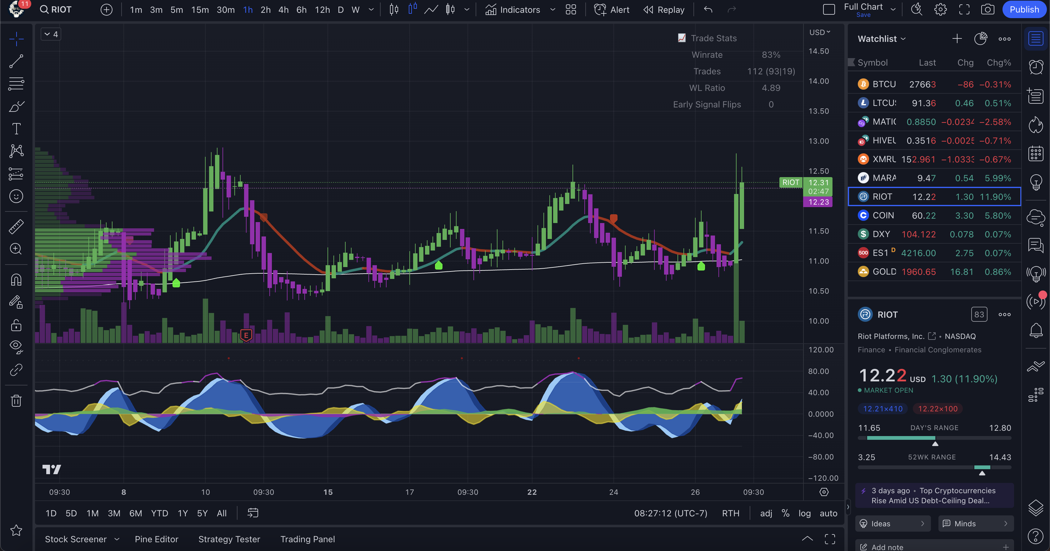 Do You Watch Crypto Stocks charts trading riot blockchain