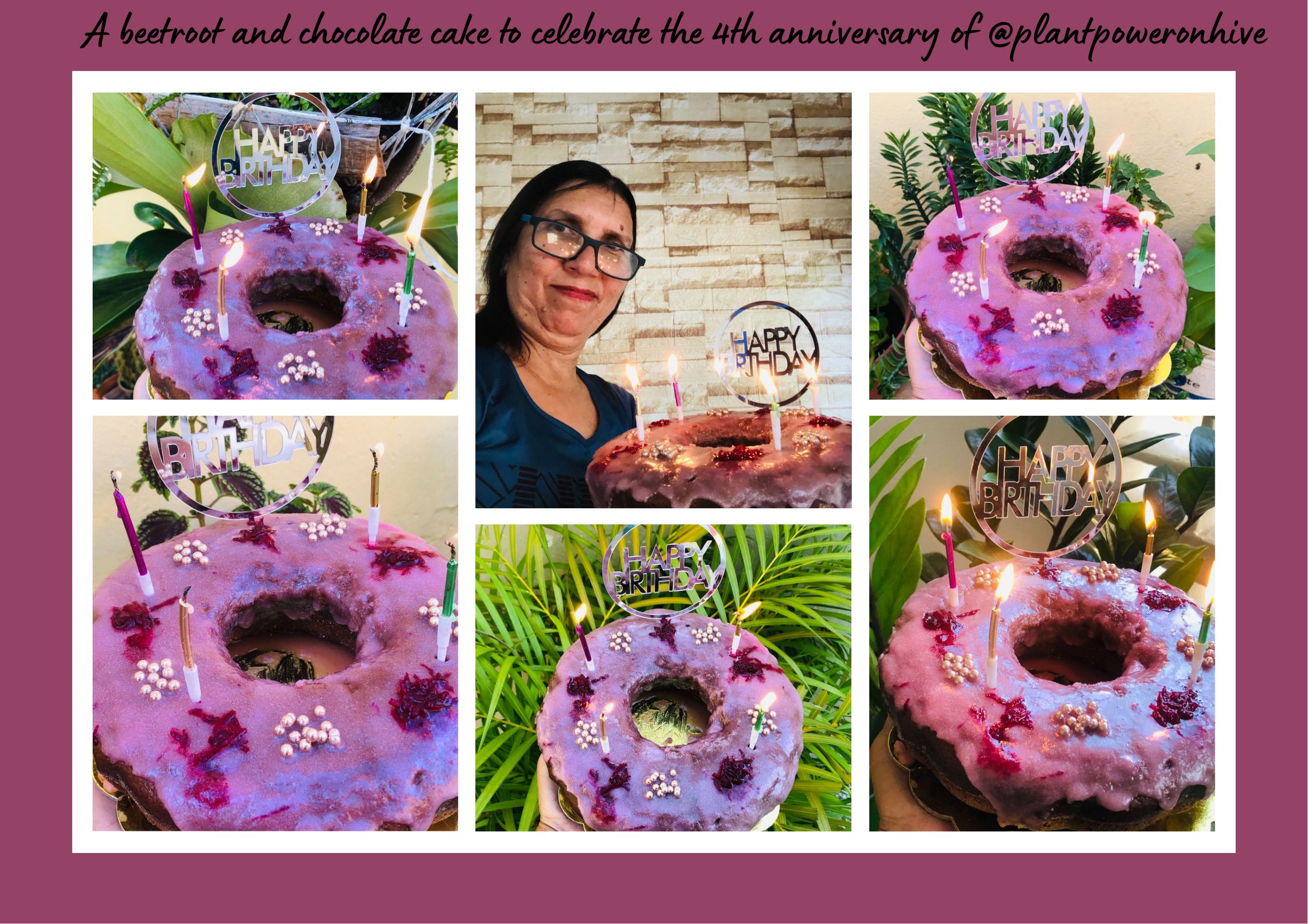 A beetroot and chocolate cake to celebrate the 4th anniversary of @plantpowerhive (1).png